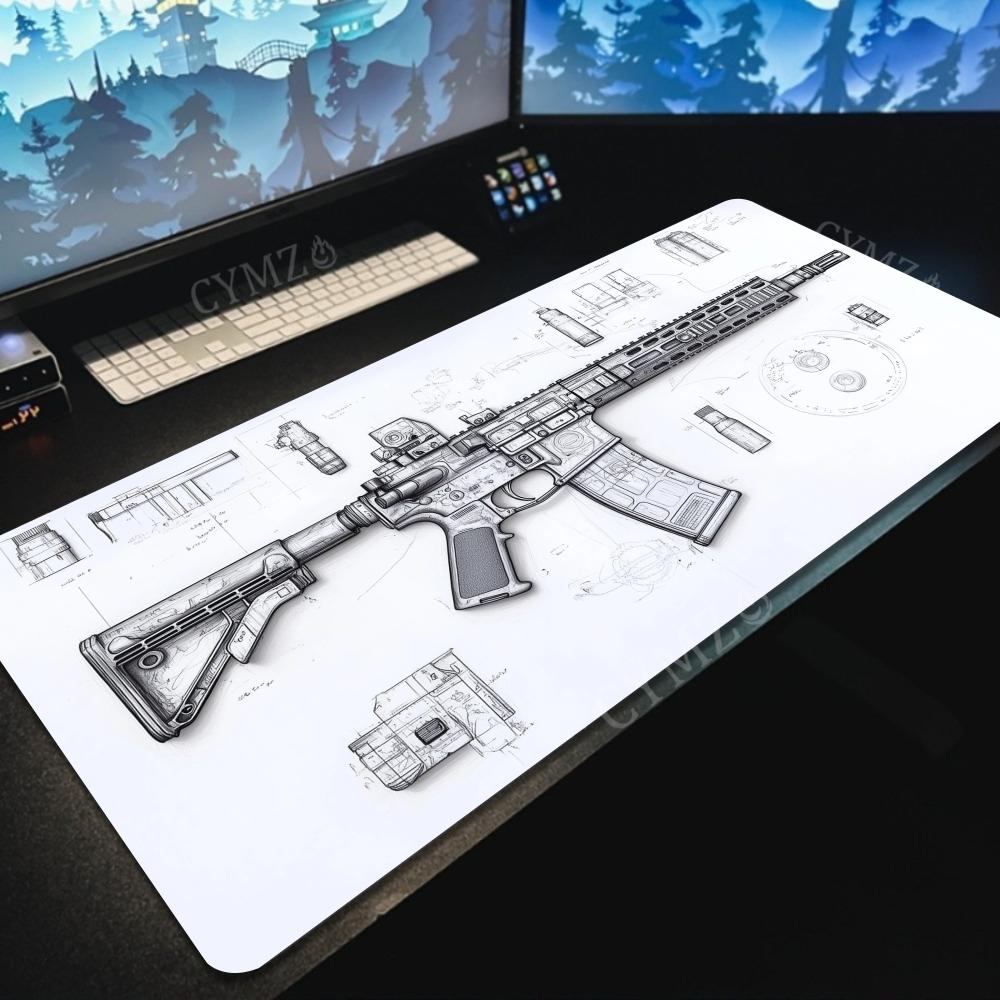 Gaming Accessories Drawing - Drawing of gun parts large Mouse
