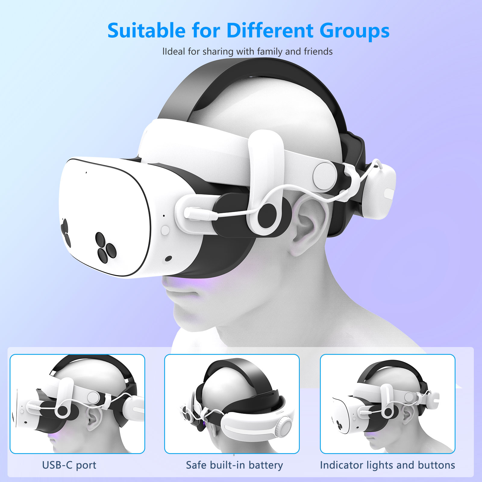 For Quest3S VR Headset 12000mA - огляд і ціна Gaming Accessories Headset