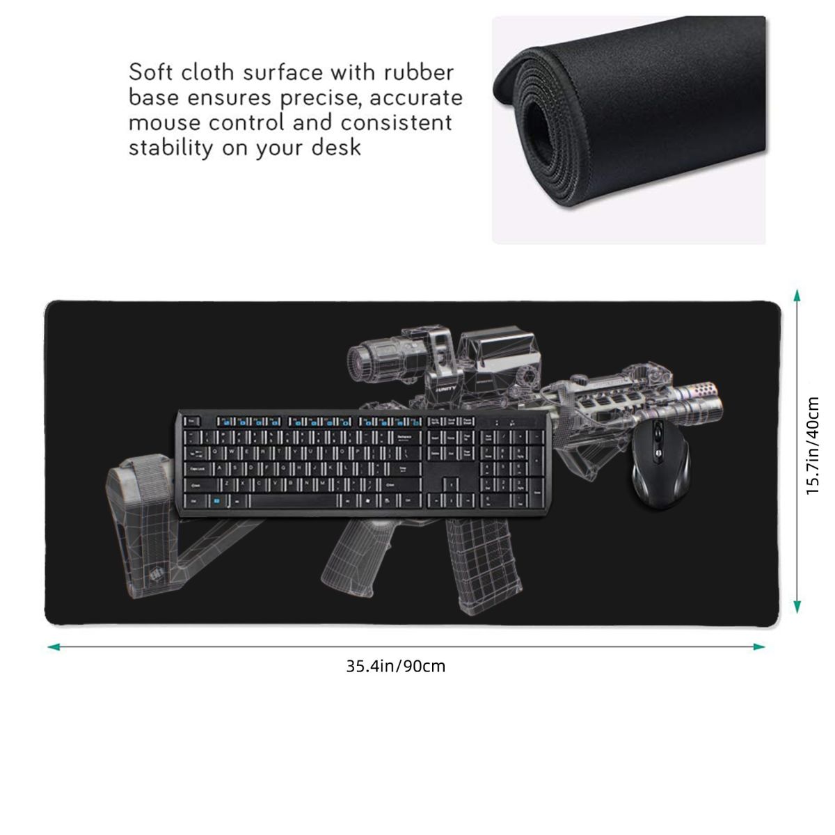 Large Mouse Pad Gun Mechanical - огляд і ціна Gaming Accessories Drawing