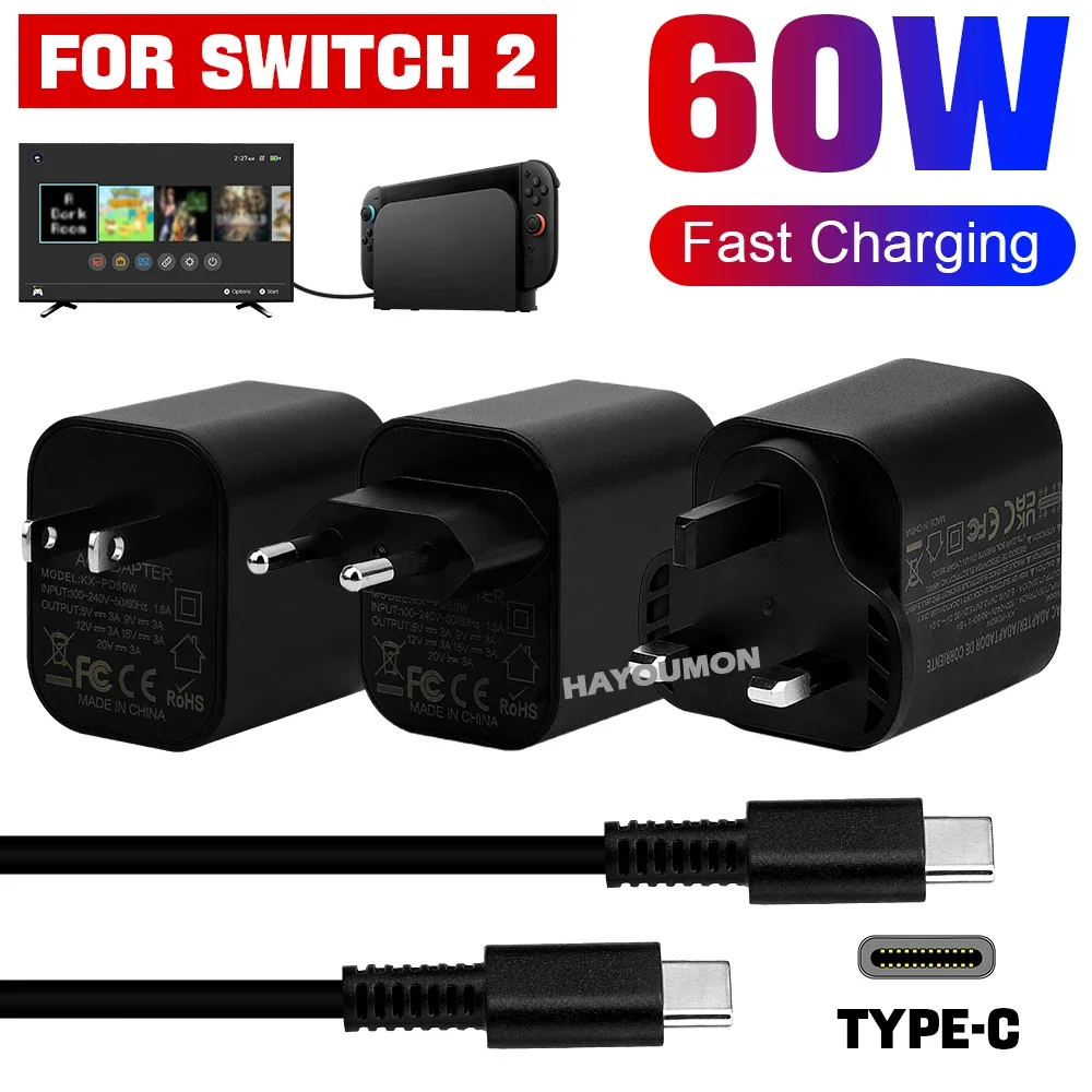 UK US EU 60W Type-C AC Adapter - огляд і ціна Gaming Accessories Uk