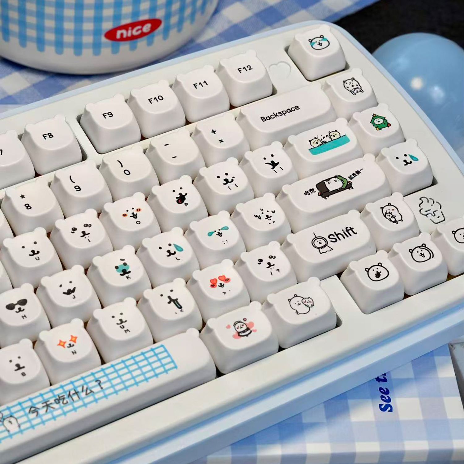 Kawaii Cartoon Joke Bear PBT K - огляд і ціна Gaming Accessories Kawaii
