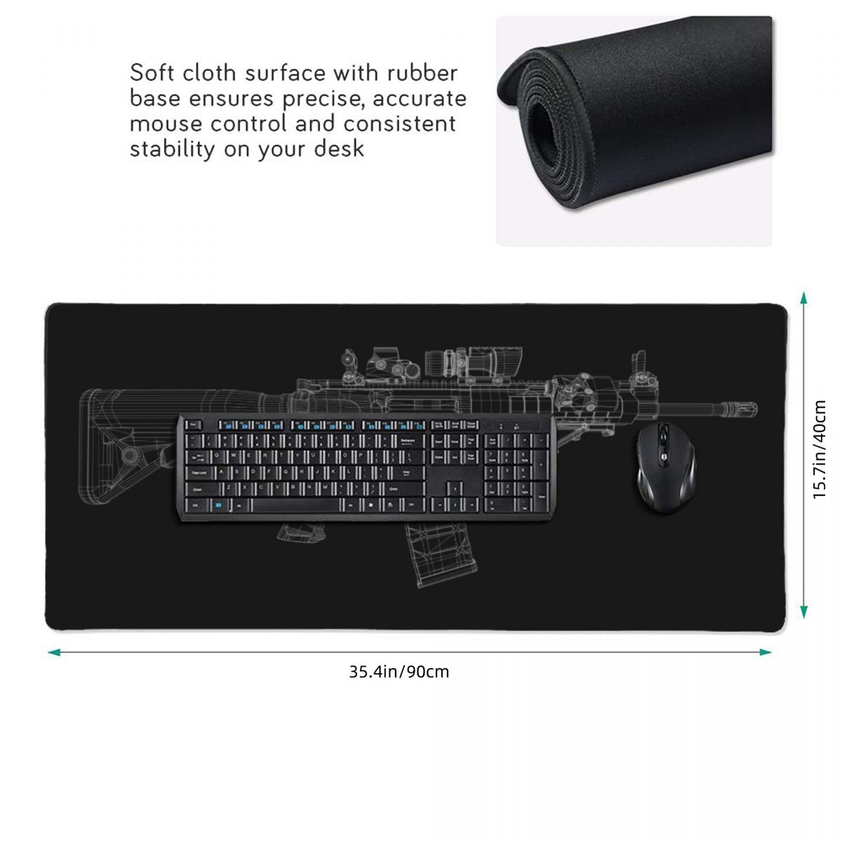Large Mouse Pad Gun Mechanical - огляд і ціна Gaming Accessories Drawing